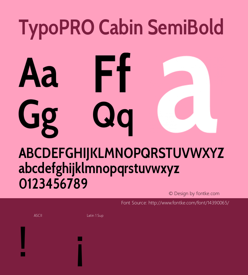 TypoPRO Cabin SemiBold Version 1.006 Font Sample