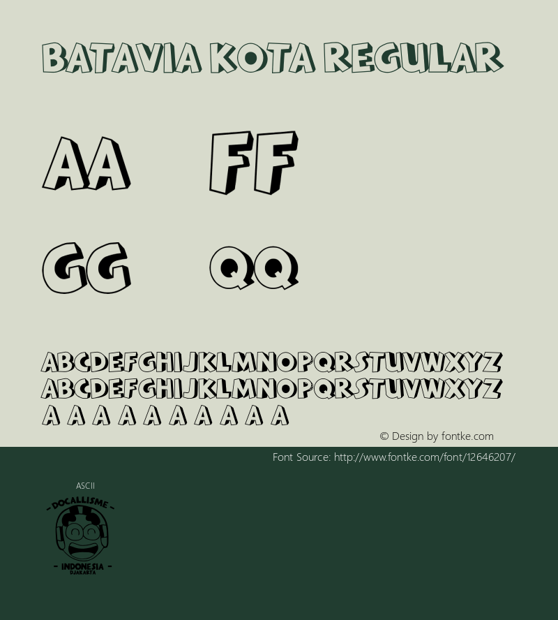 BATAVIA KOTA Regular Version 1.0 Font Sample