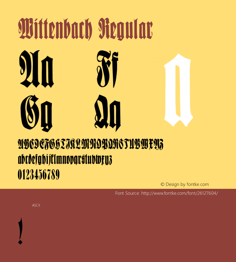 Wittenbach OTF 1.000;PS 001.001;Core 1.0.29 Font Sample