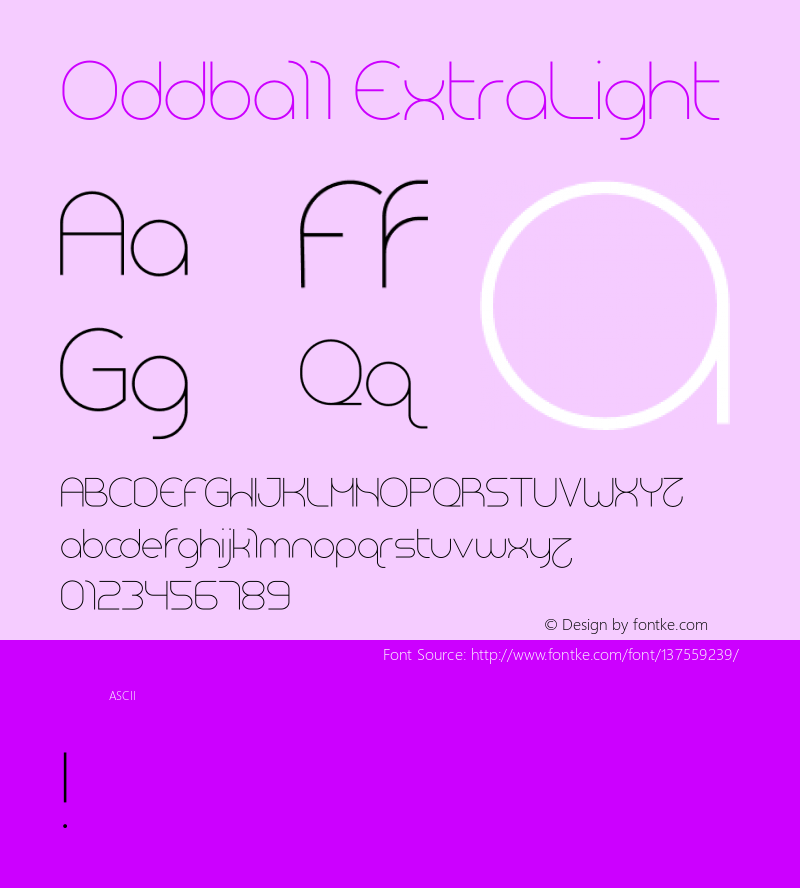 Oddball ExtraLight Version 001.000 Font Sample