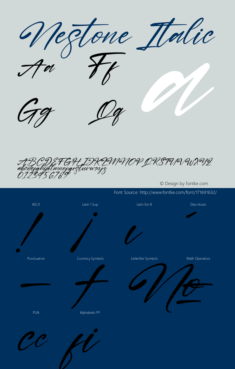 Nestone Italic Version 1.00;August 11, 2021;FontCreator 13.0.0.2683 64-bit图片样张