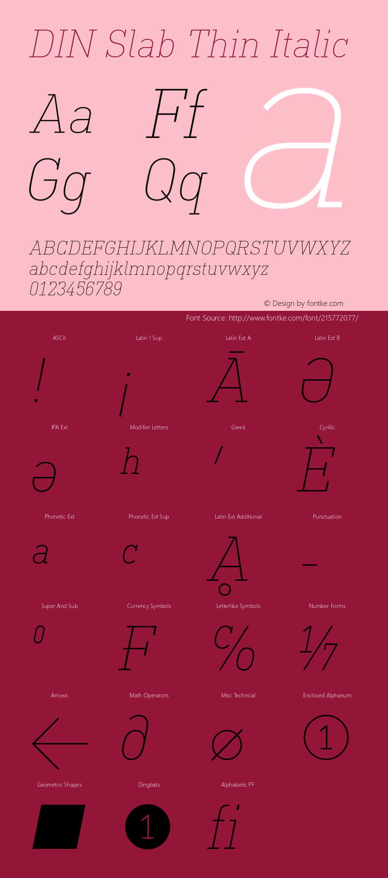 DIN Slab Thin Italic Version 1.00图片样张