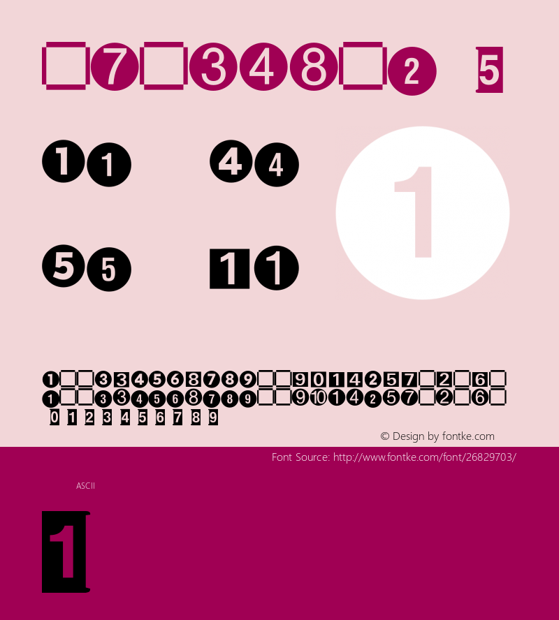 Numerics 5 Version 1.001 Font Sample