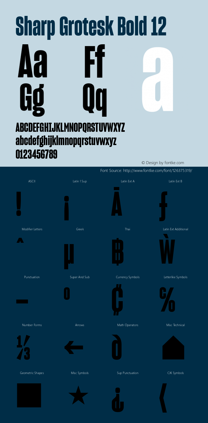 Sharp Grotesk Bold 12 Version 1.003 Font Sample