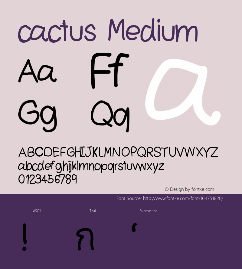 cactus Version 001.000 Font Sample