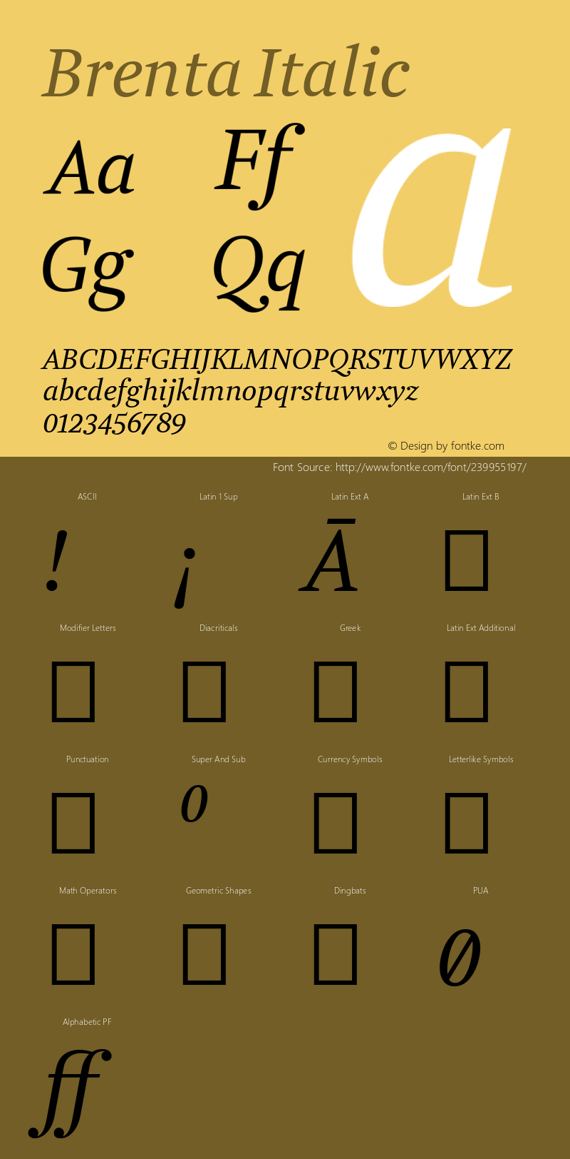 Brenta Italic Version 1.002图片样张