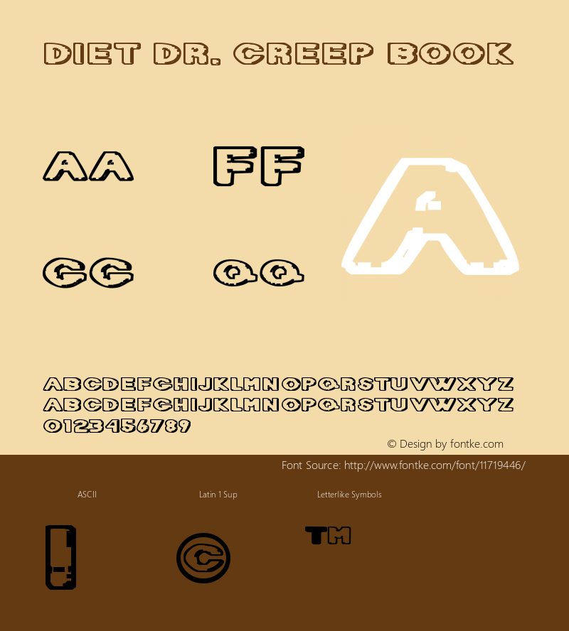 Diet Dr. Creep Book Version Macromedia Fontograp Font Sample