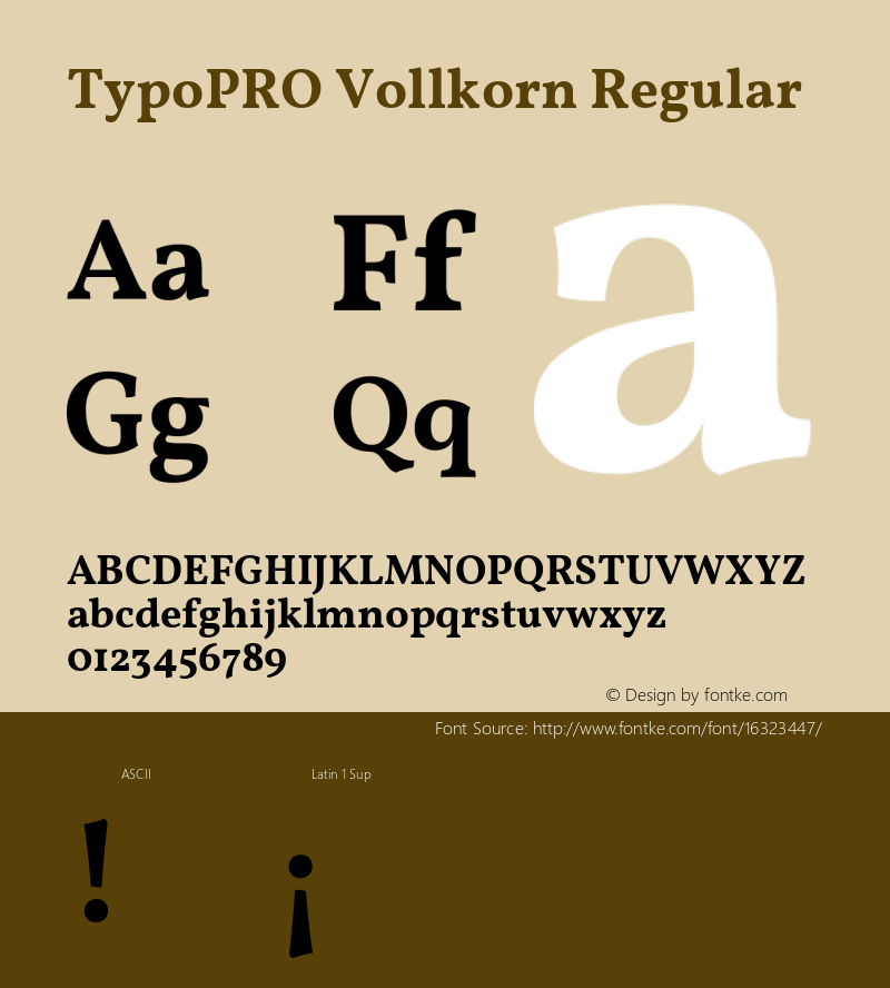 TypoPRO Vollkorn Regular Version 3.005;PS 003.005;hotconv 1.0.70;makeotf.lib2.5.58329 Font Sample