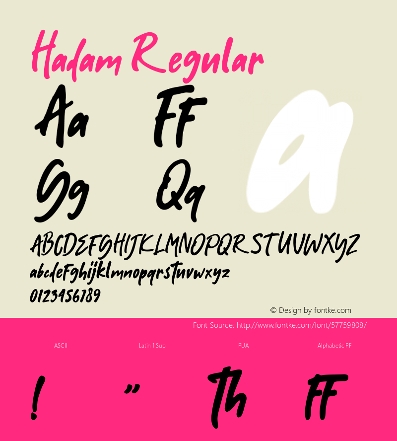 Hadam Version 1.000 Font Sample