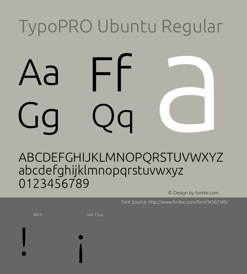 TypoPRO Ubuntu Regular Version 0.80 Font Sample