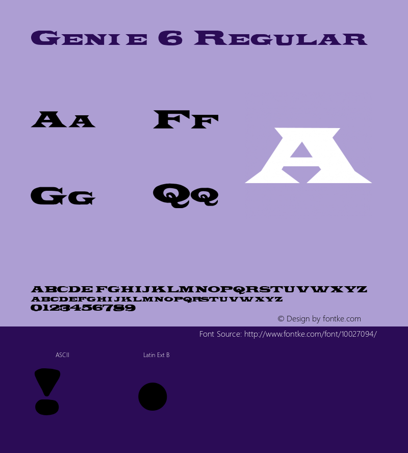 Genie 6 Regular 1.0 Mon May 01 20:31:39 1995 Font Sample