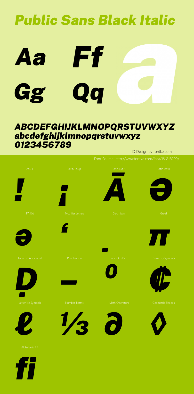 Public Sans Black Italic Version 2.000 Font Sample