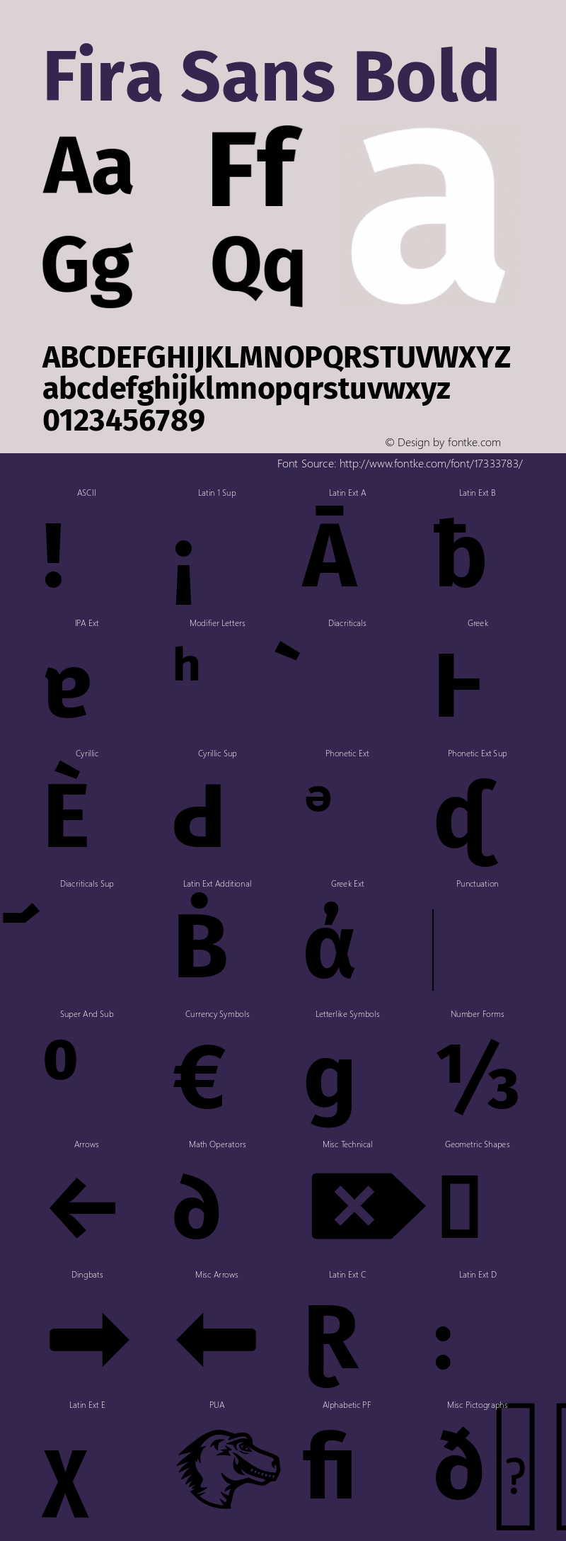 Fira Sans Bold Version 4.106 Font Sample