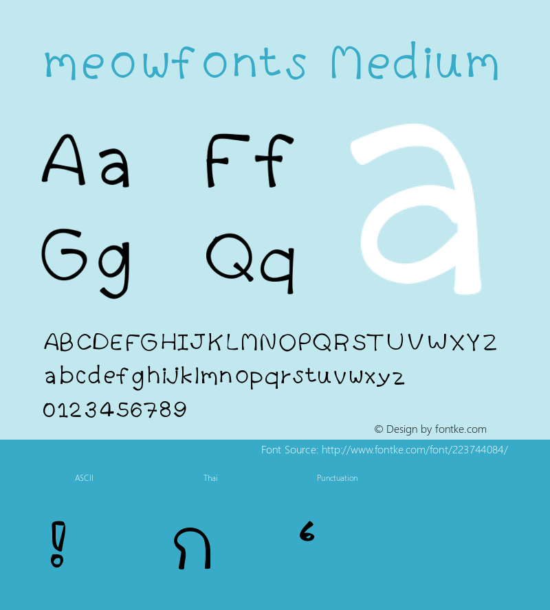 meowfonts Version 001.000图片样张