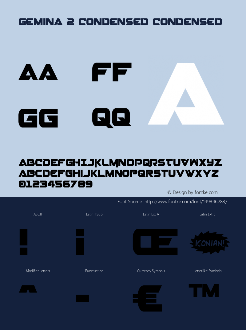 Gemina 2 Condensed 001.100 Font Sample