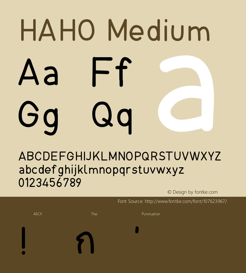 HAHO Version 001.000 Font Sample