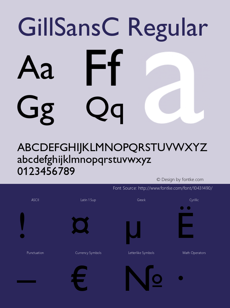 GillSansC Regular OTF 1.0;PS 001.003;Core 116;AOCW 1.0 161 Font Sample