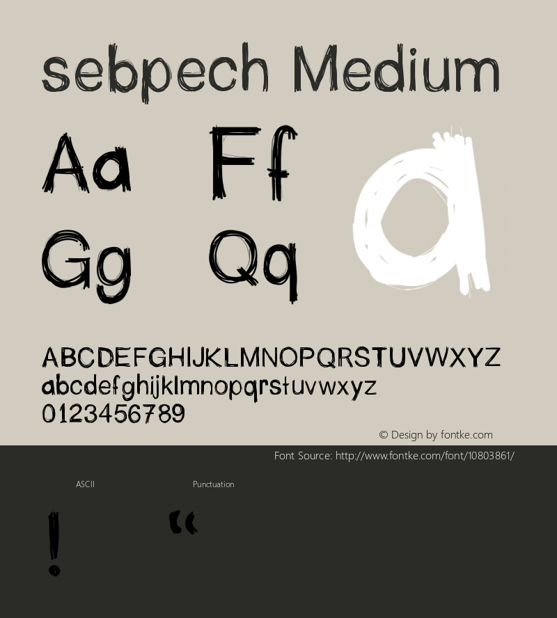 sebpech Medium Version 001.000 Font Sample