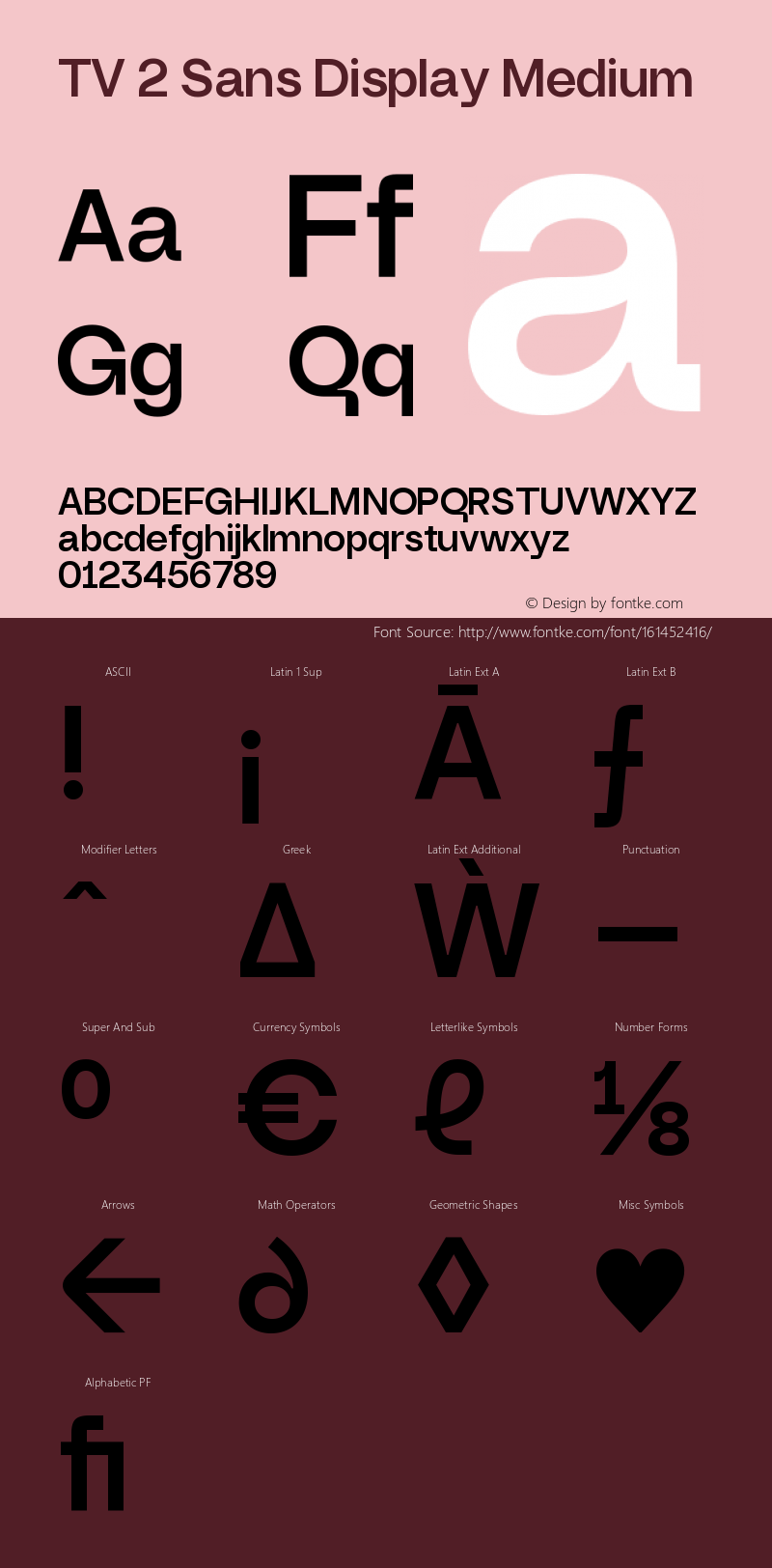 TV 2 Sans Display Medium Version 1.003 Font Sample