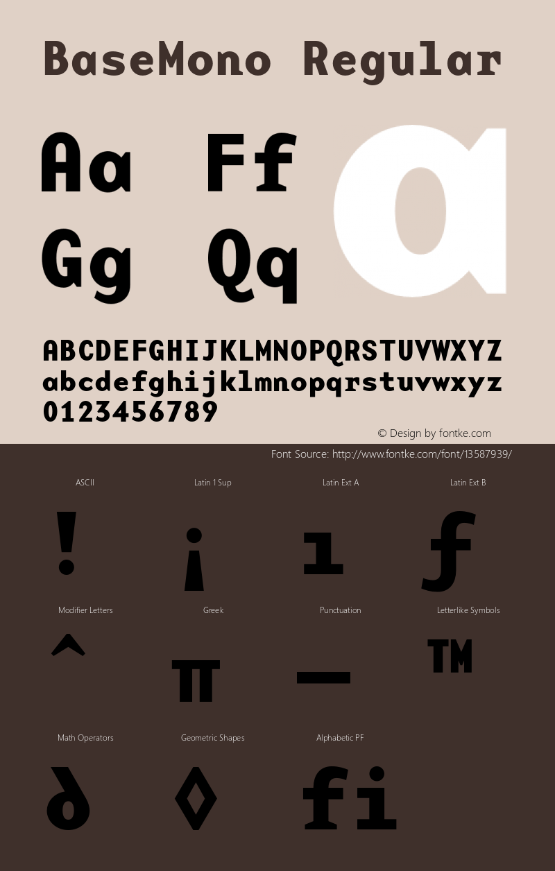 BaseMono Regular 001.000 Font Sample