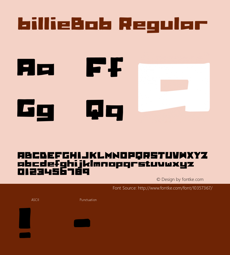 billieBob Regular Version 1.000;PS 001.001;hotconv 1.0.38 Font Sample