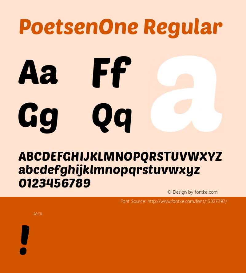 PoetsenOne Regular Version 1.000; ttfautohint (v1.4.1) Font Sample