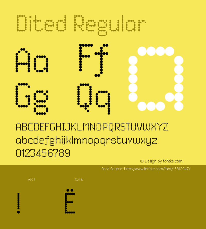 Dited Regular Version 1.000 2009 initial release; ttfautohint (v1.4.1) Font Sample