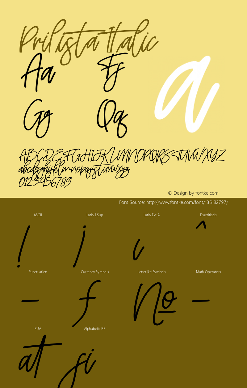 Prilista Italic Version 1.00;July 12, 2021;FontCreator 13.0.0.2683 64-bit图片样张