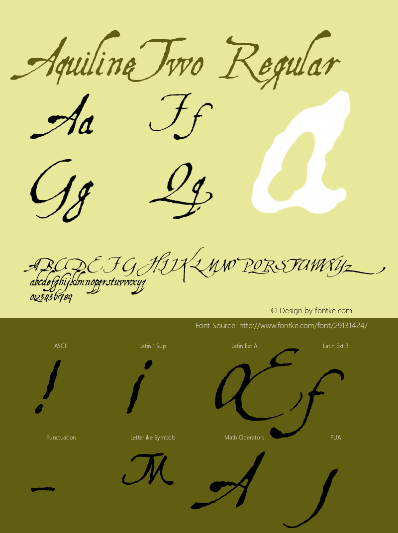 AquilineTwo 1.0 2004-11-06 Font Sample