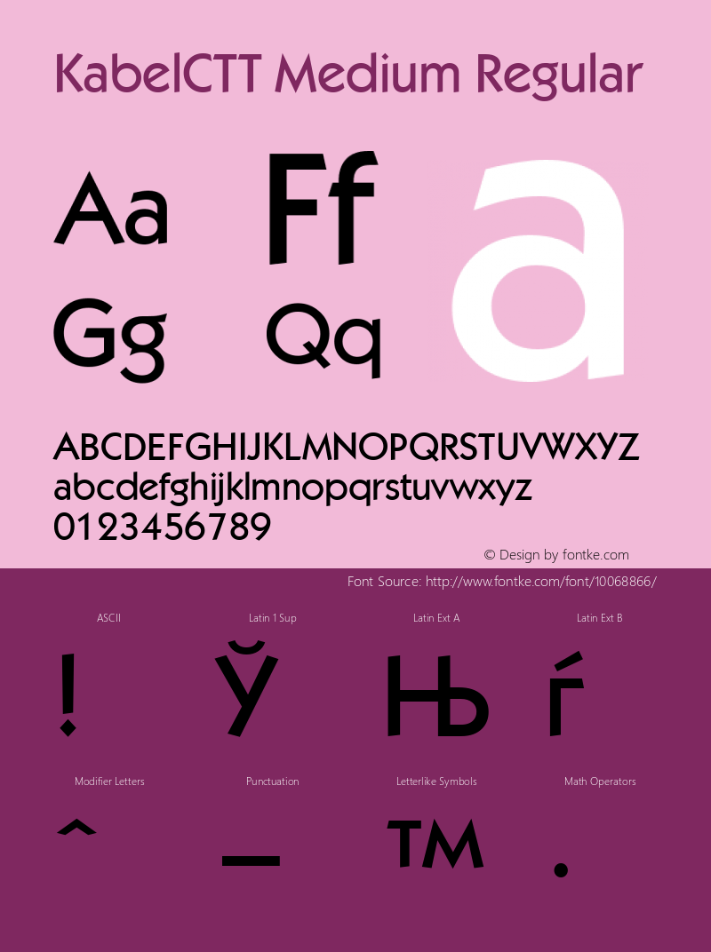 KabelCTT Medium Regular 1.000.000 Font Sample