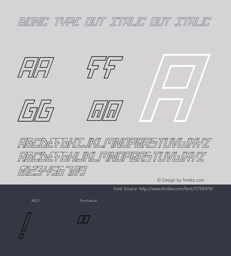 Bionic Type Out Italic Out Italic 1 Font Sample