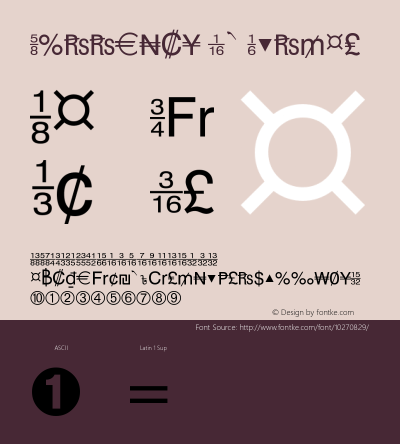 Currency Pi Normal Version 003.001 Font Sample