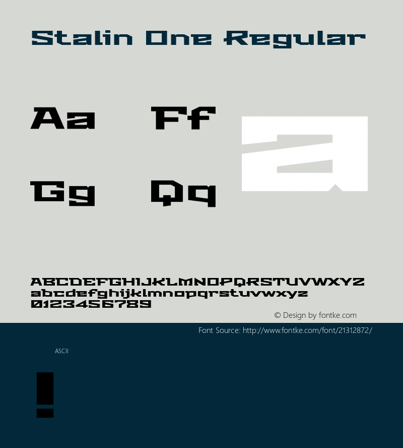 Stalin One Regular  Font Sample