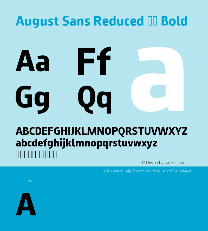 August Sans Reduced 75 Bold Version 2.003 Font Sample