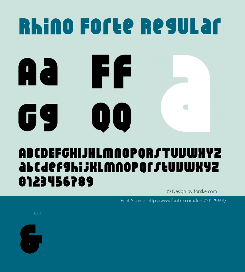 Rhino Forte Regular Version 1.000 2013 initial release Font Sample