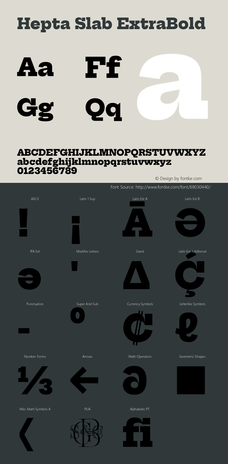 Hepta Slab ExtraBold Version 1.100 Font Sample