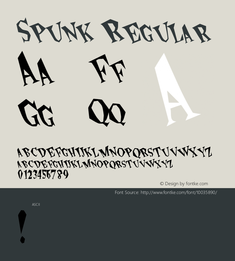 Spunk Regular Rev. 003.000 Font Sample