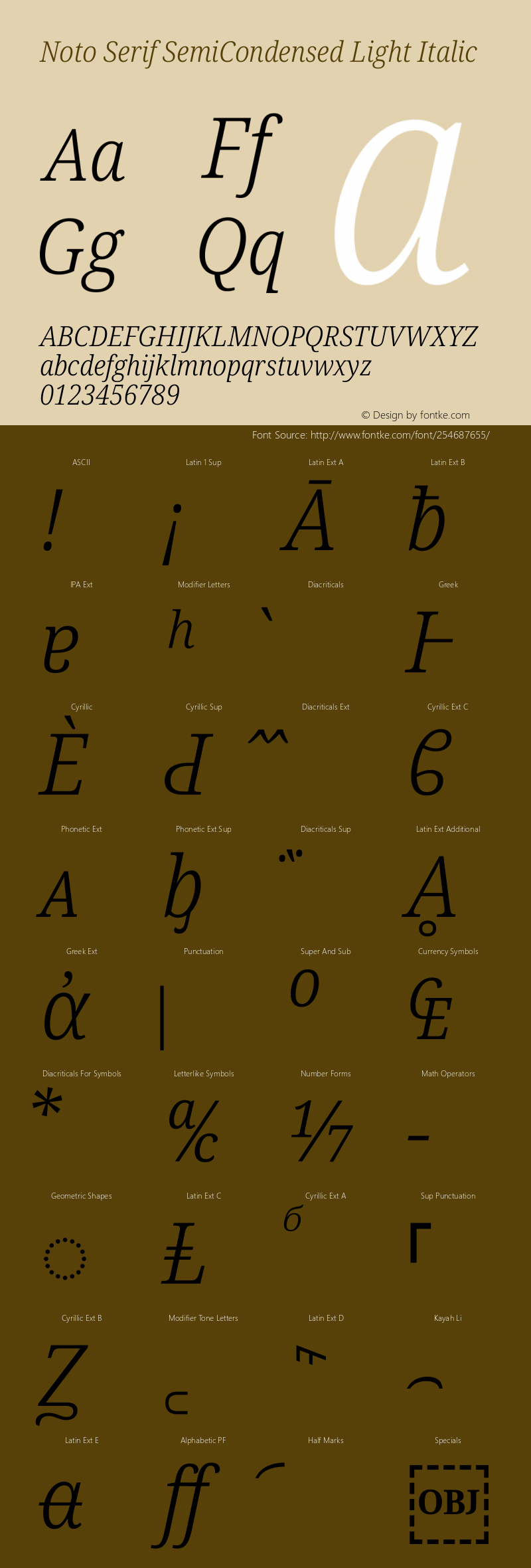 Noto Serif SemiCondensed Light Italic Version 2.013图片样张