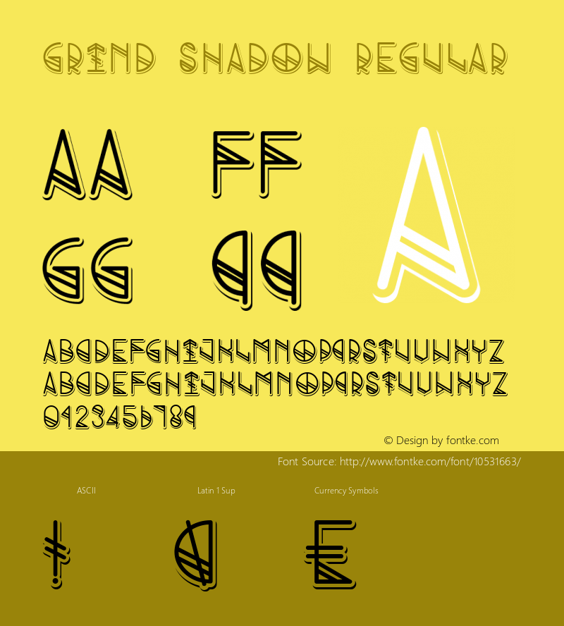 Grind shadow Regular Version 001.000 Font Sample