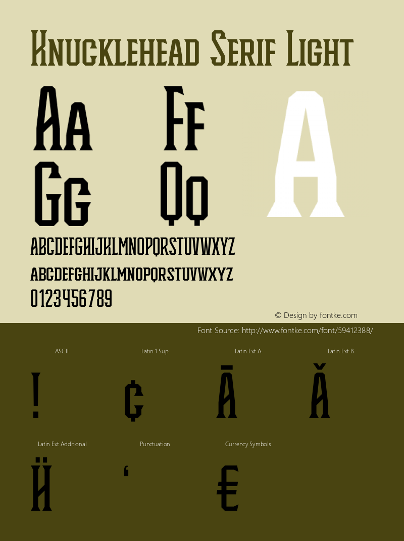 Knucklehead Serif Light Version 1.002;Fontself Maker 3.5.0 Font Sample