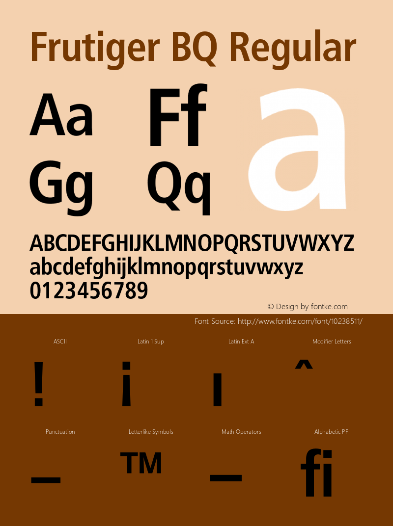 Frutiger BQ Regular 001.000 Font Sample