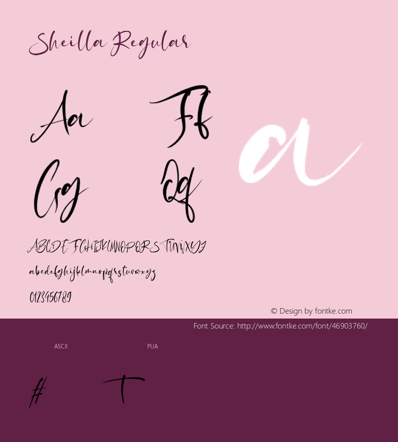 Sheilla Version 1.000 Font Sample