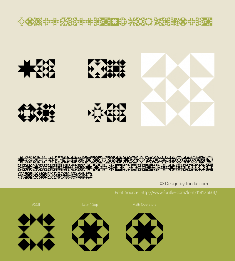 Quilt Patterns Two W05 Regular Version 4.70 Font Sample