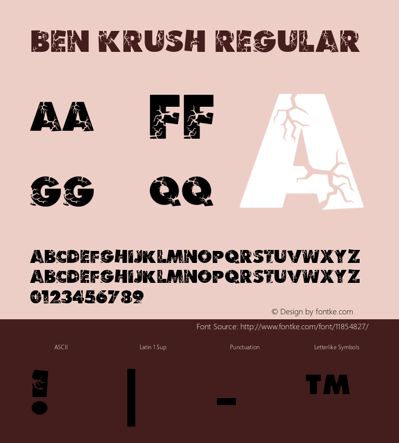 Ben Krush Regular Altsys Metamorphosis:8/28/92 Font Sample