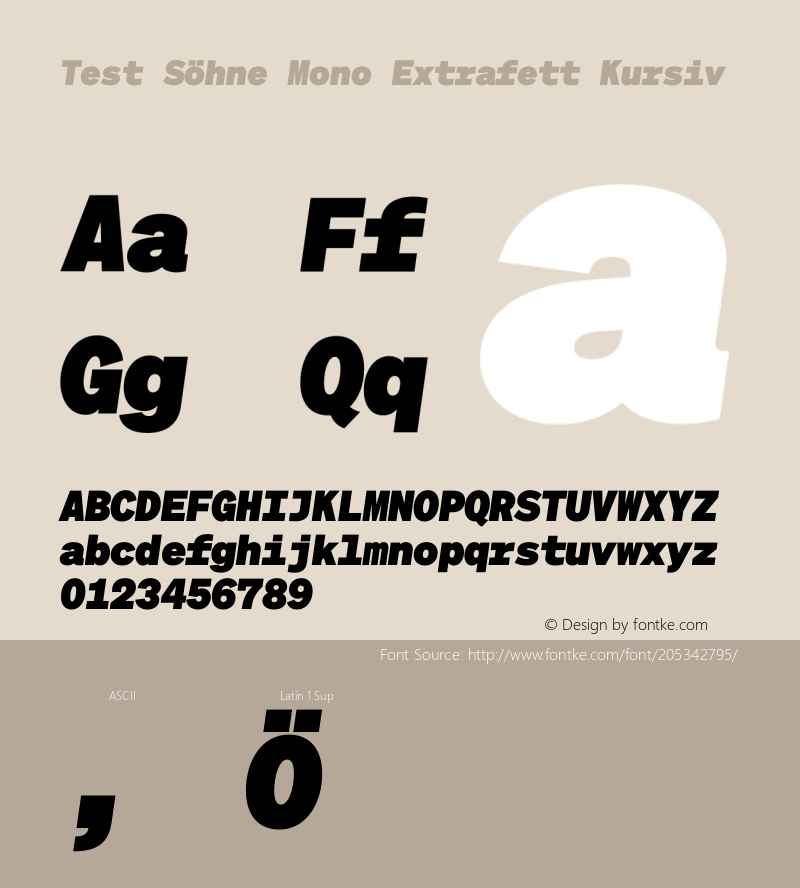 Test Söhne Mono XFt Kursiv Version 1.109;hotconv 1.0.116;makeotfexe 2.5.65601图片样张