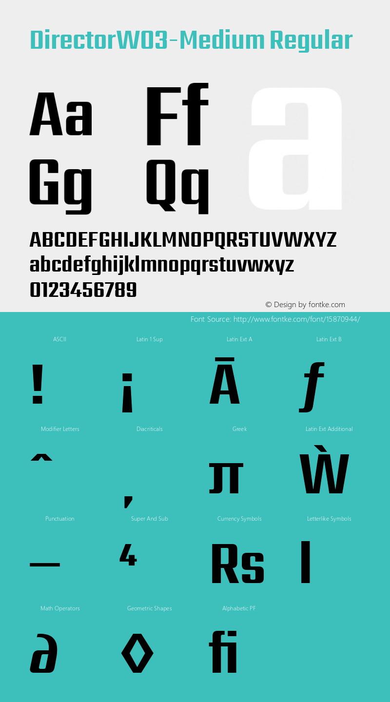 DirectorW03-Medium Regular Version 1.20 Font Sample