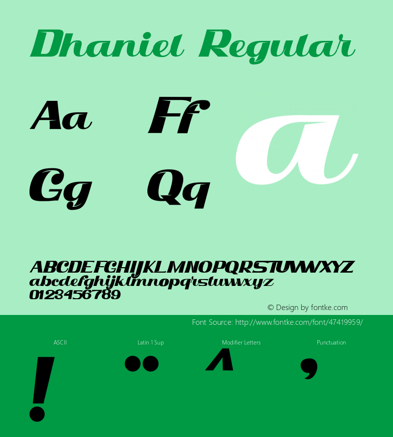 Dhaniel 1.000 Font Sample