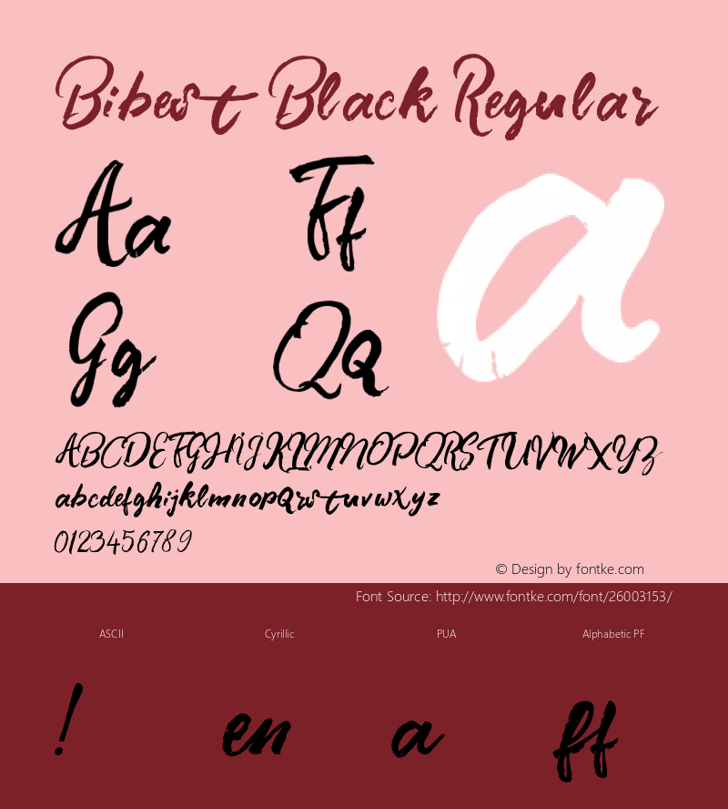 BibestBlack Version 1.000 Font Sample