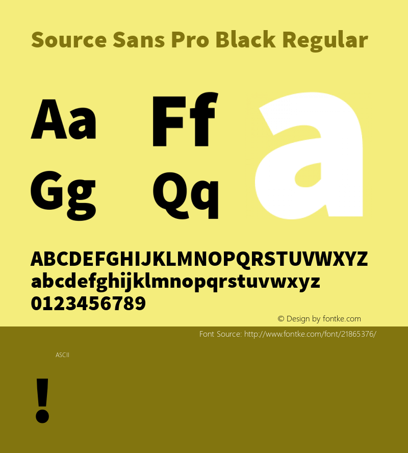 SourceSansProBlack Version 1.0 Font Sample