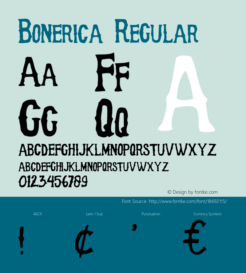 Bonerica Regular Version 1.0 Font Sample